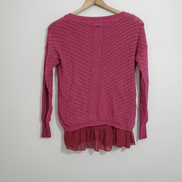 Prana Ellery Magenta Layered Sweater - Picture 2 of 3